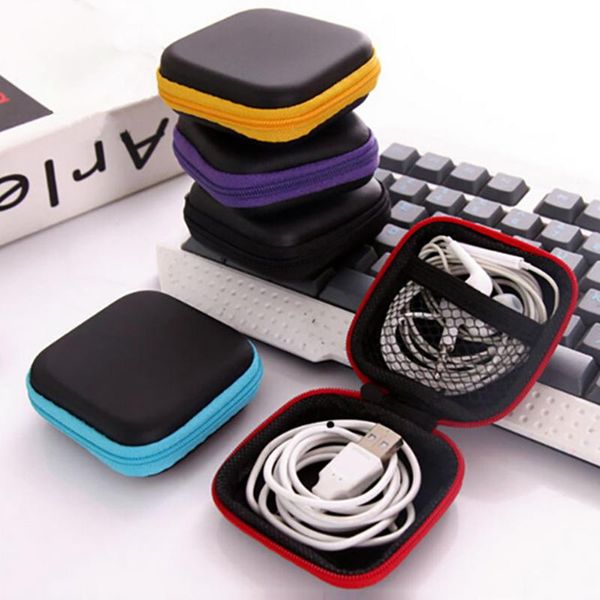 

storage bags mini zipper hard headphone holder case portable earbuds pouch box earphone bag protective usb cable organizer