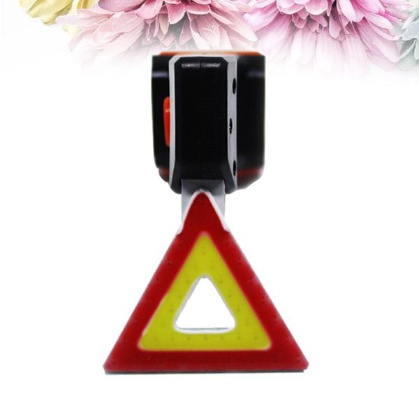 

bike taillight usb rechargeable led rear light cycling safety with triangle warning sign shape 5 modes fit for lights