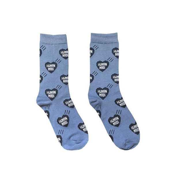 

men's socks human made sockslove full-print cotton towel bottom middle tube sports men and women trendy, Black