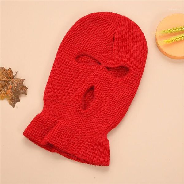 Winter Outdoor Warme Vollgesichtsmaske Sturmhaube Strickmütze Ski Radfahren Beanie Frauen Herbst Masken Kappen