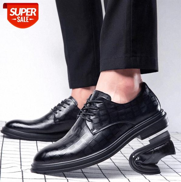 

business formal wear leather shoes men's green korean version of the british pointed toe breathable casual cowhide soft sole groom #ux7