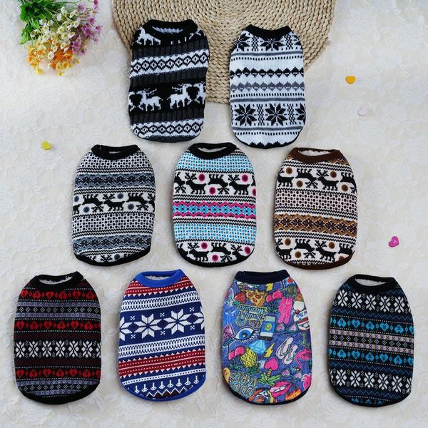 

christmas cat dog sweater pullover winter clothes for small dogs chihuahua yorkies puppy jacket pet clothing apparel