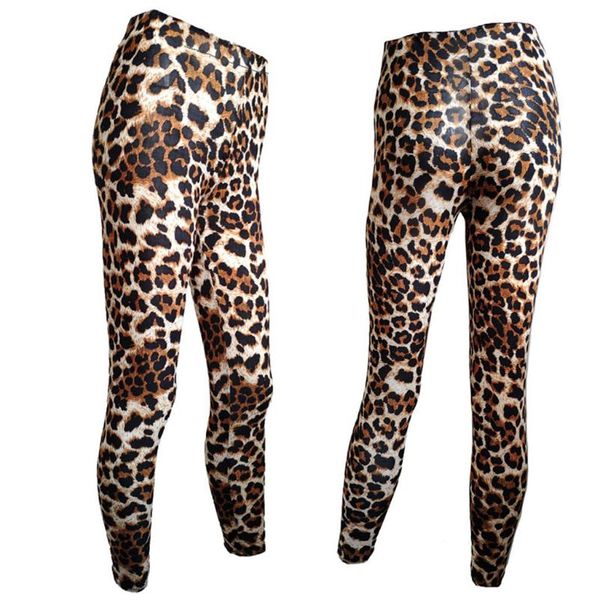 

summer women leggings fashion high waist leopard grain printing legging silm stretch trouser mid-calf pants women's, Black