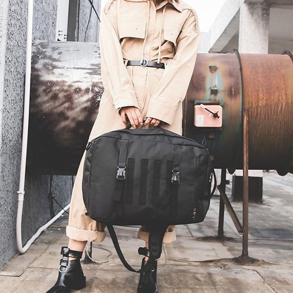 

backpack trends large capacity cloth women fashion multi-function travel bag leisure vacation wear black