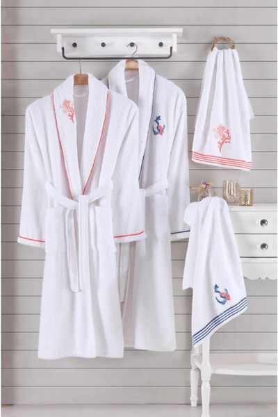 

towel women men family bathrobe set 100% cotton fiesta
