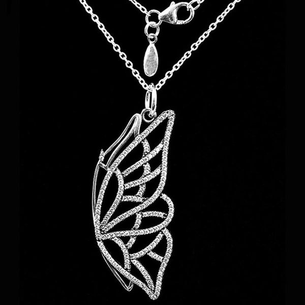 

pendant necklaces genuine 925 sterling silver necklace 50cm 70cm hollow out butterfly diy pendants & for women fine jewelry gilf