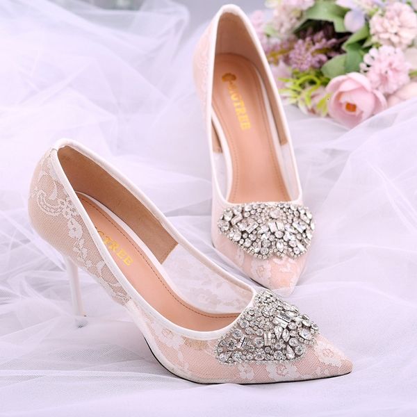 

sandals summer solid color stilettos pointed shallow mouth wedding shoes lace party dress all-match women's single lv21, Black