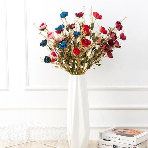

decorative flowers & wreaths artificial flower four-headed peony home decoration flannel rose wedding scene layout