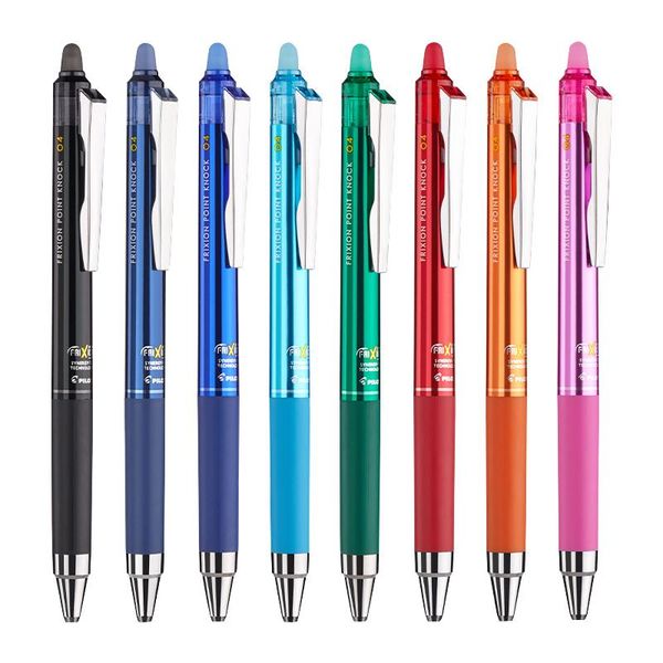 

gel pens pilot frixion point knock 04 pen - 0.4 mm 8 color