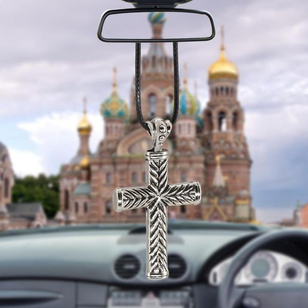 

car accessories gifts twill metal cross jesus pendant christian religious rearview mirror ornaments decoration hanging interior decorations