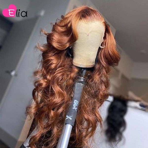 

elia brown lace front wig body wave human hair wigs remy peruvian pre plucked for black women wholesale price, Black;brown