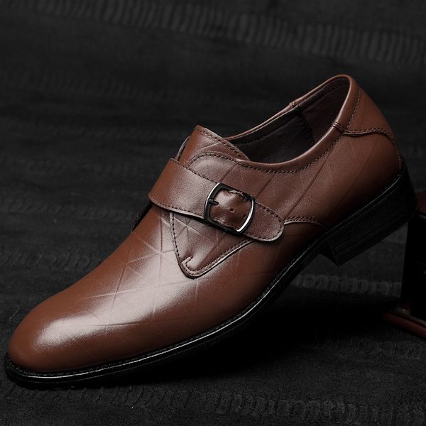 

british busins drs leather shoes men's bridegroom's wedding mengke korean fashion suit cowhide handmade, Black