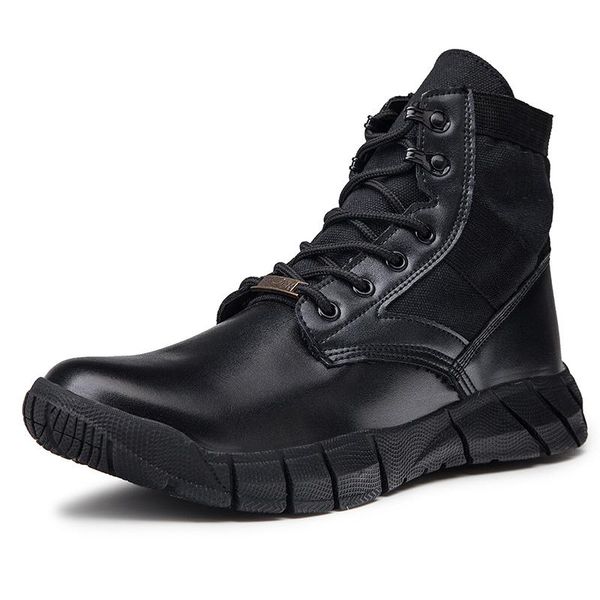 

boots men's autumn winter warm plush suede leather canvas non-slip working outdoor ankle size 39-47, Black