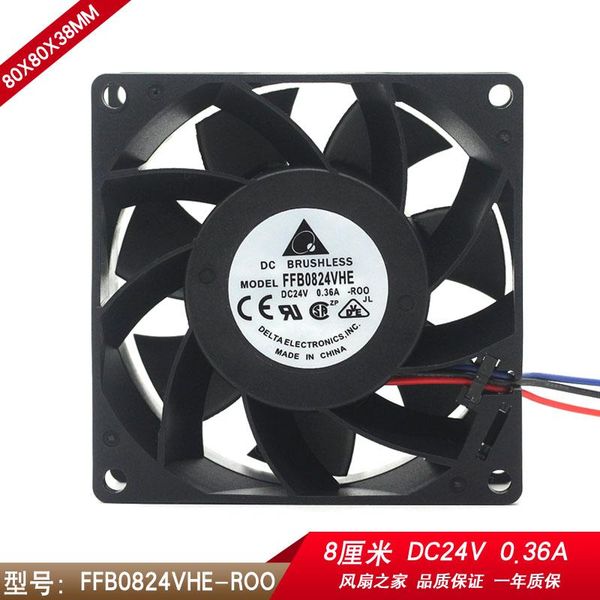 

delta ffb0824vhe 8038 24v 0.36a 8cm 3pin double ball frequency converter cooling fan 80x80x38mm cooler fans & coolings