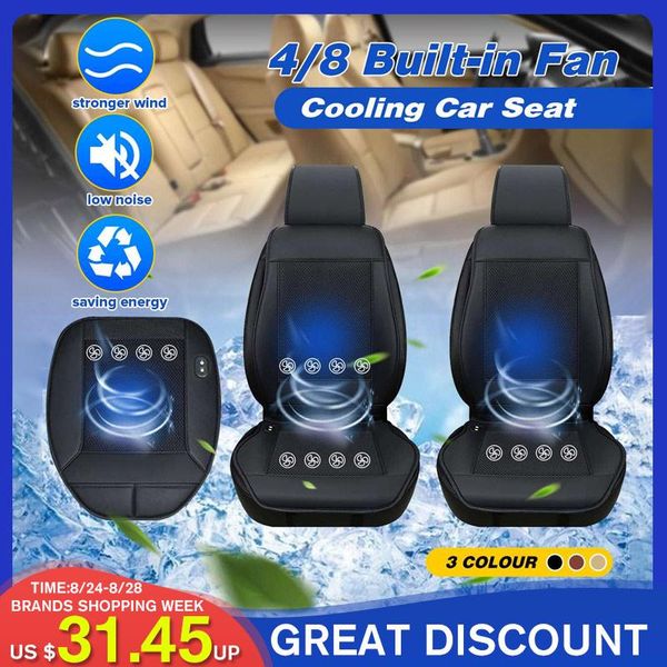 

car seat covers 8/4 built-in fan 3d 12v cooling cushion cover air ventilated conditioned cooler pad 3 speeds