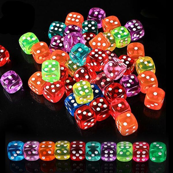 

party masks style 30pcs/lot dice set many color transparent acrylic 6 sided for club/party/family games fashion toys