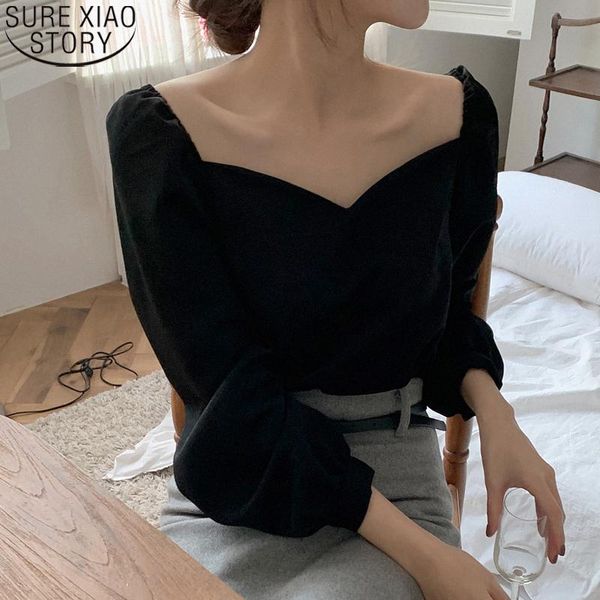 

women's blouses & shirts fashion ladies elegant women blouse black shirt korean vintage petal collar long sleeve blusas mujer 1310, White
