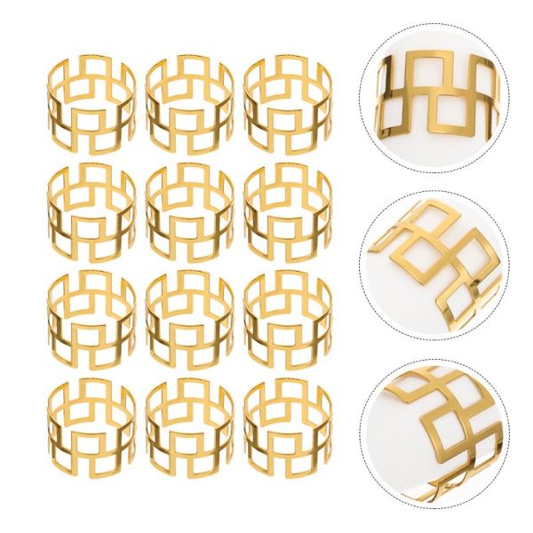 

napkin rings 12pcs creative holders decorations for home (golden)