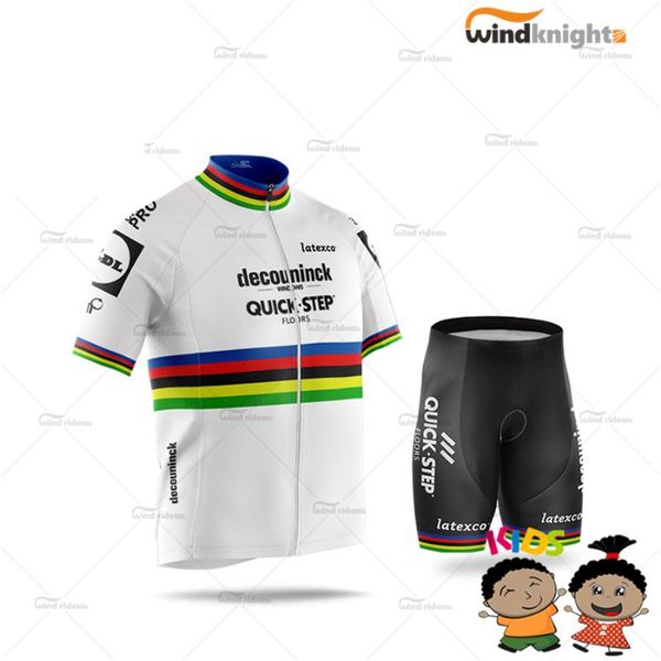 

racing sets 2021 quick step kid cycling clothing children jersey set summer pro team clothes mtb uniform triathlon maillot ropa ciclismo, Black;blue