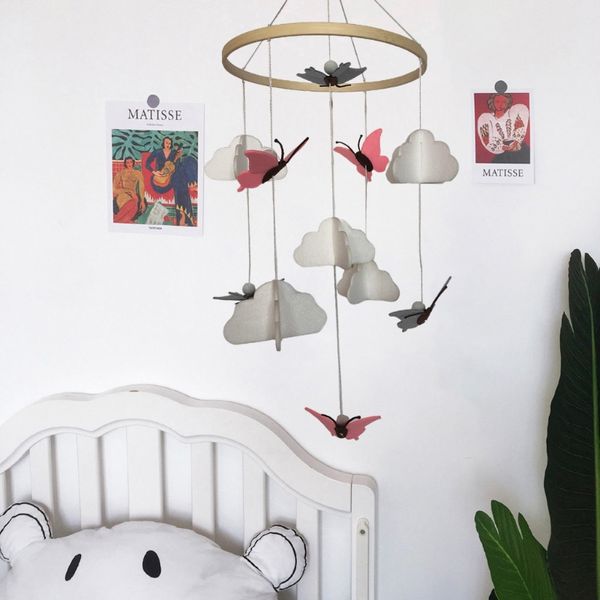 

Baby Crib Felt Butterfly Cloud Mobile Rattle Infant Cot Wind Chime Bed Bell Toys Kids Chidren Room Hanging Decoration