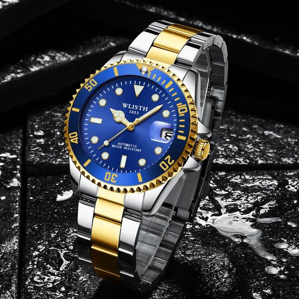 

wristwatches wlisth brand fashion automatic mechanical watch men 2021 sapphire crystal steel 30m dive japan reloj de hombre, Slivery;brown