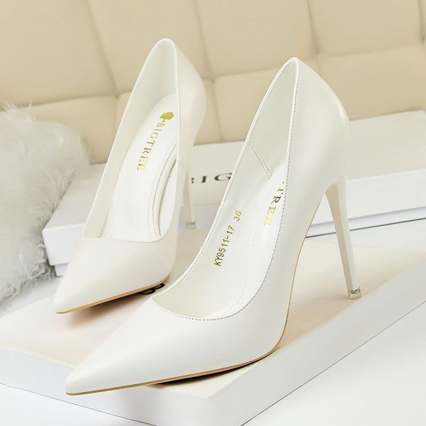 

dress shoes korean-style fashion simple women's high heel thin heeled ultra-high-heel shallow mouth pointed shoes, Black