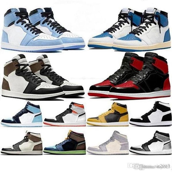 

2022 jumpman fitness 1 basketball shoes high men women og university blue fearless obsidian unc banned bred toe chicago red sport eur 36-48, Black