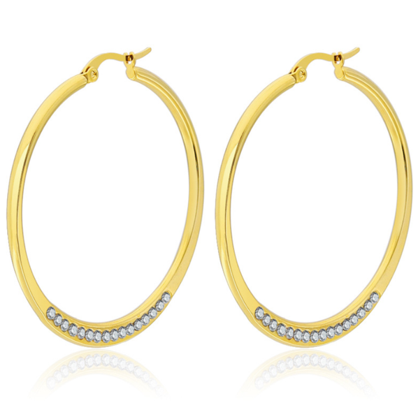 

hoop & huggie 9, Golden;silver