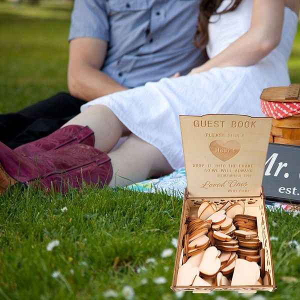 

gift wrap 1set wooden heart card box creative diy wedding decoration supplies birthday party storage cards