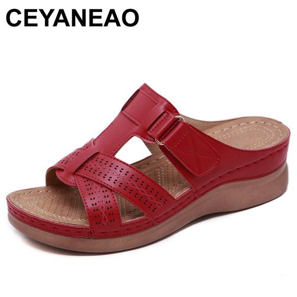

dress shoes ceyaneao women pu leather comfy platform flat sole ladies casual soft woman slippers wedge sandal beach flip flop, Black