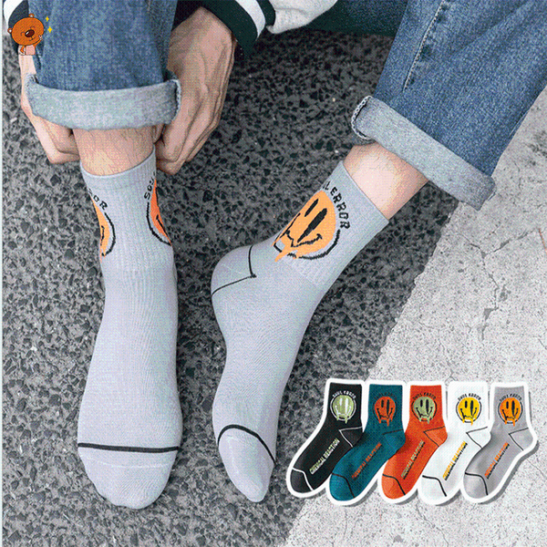 

men's socks autumn and winter sports cotton middle tube are casual beathable sweat absorbing soft multicolor, Black