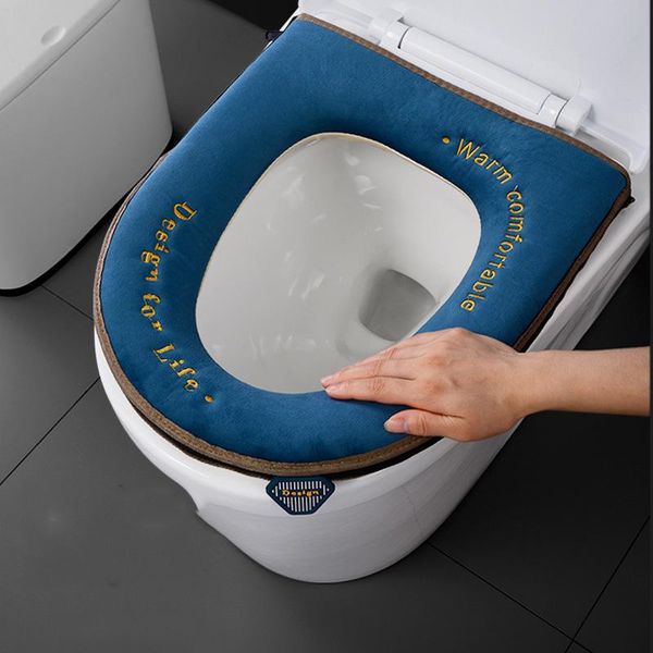 

toilet seat covers bathroom cover winter velvet cushion household warm soft thicken