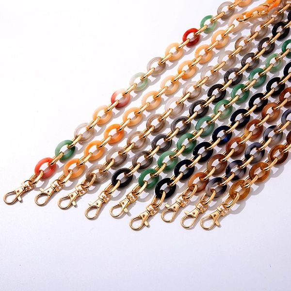 

fashion woman bag clutch chain detachable parts replacement acrylic resin strap women shoulder handle & accessories, Black