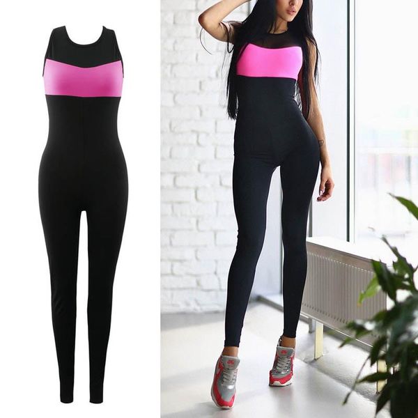 

women's jumpsuits & rompers mq women yoga jumpsuit 2021 summer o neck bodysuit for sports fitness bodybuilding backless suit workout ro, Black;white