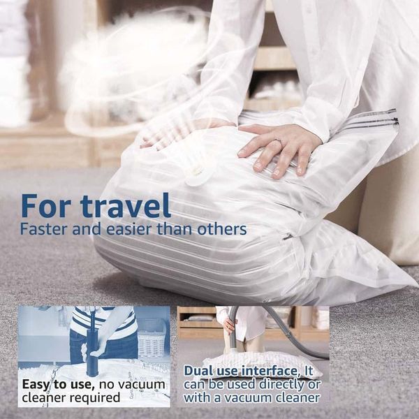 

storage bags pump flat vacuum bag space saver compression seal jumbo zipper for blanket comforter cloth organizer travel
