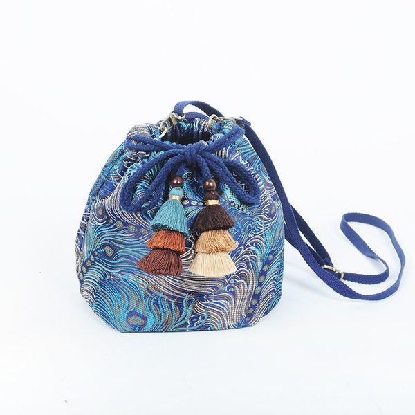 

evening bags vintage bohemian gypsy bucket bag two straps 2021 women shoulder crossbody women's handbags