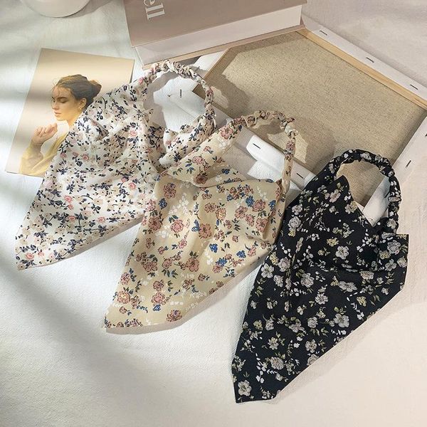 

hair accessories fashion printed chiffon scarf headband sweet floral stretch hijab women's triangle bandanas