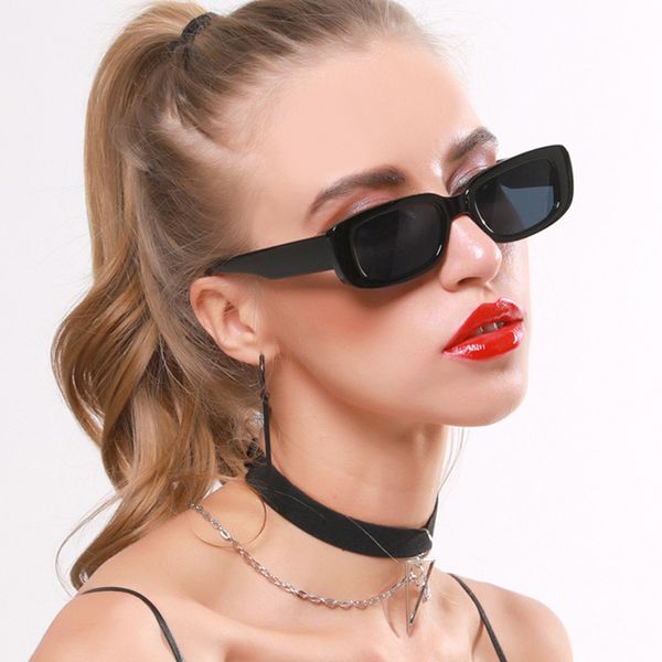 

fashion accessories retro small frame sunglasses rectangular for men and women cross-border street shooting, White;black