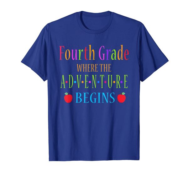 

fourth grande where the adventure begins shirt kinder teache, White;black