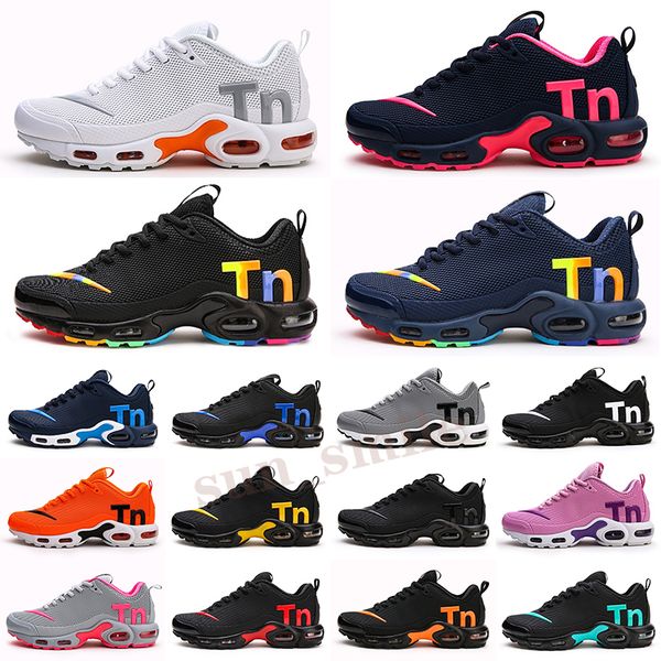 

tn kpu mercurial plus running sport shoes black rainbow men cushion trainers designer walking sneakers size us 7-12