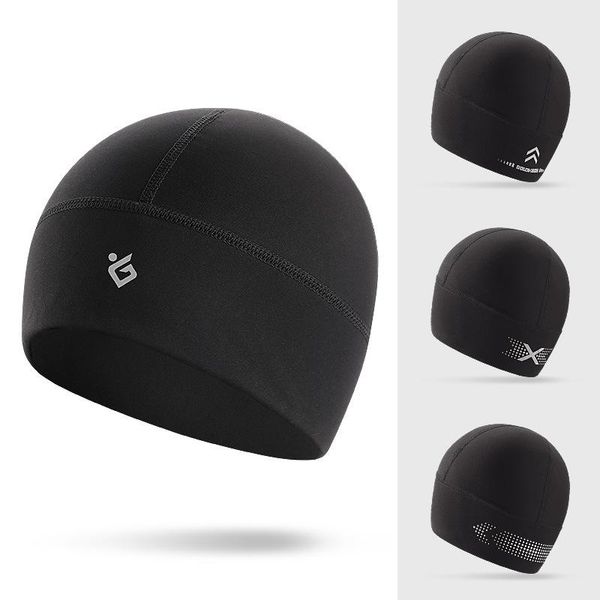 

cycling caps & masks warm windproof skull cap helmet liner winter thermal under head hat ultimate moisture wicking for running bike, Black