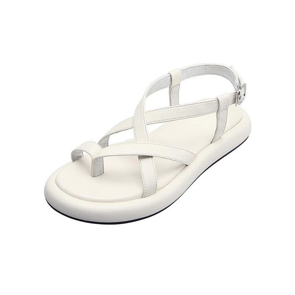 

sandals mazefeng women summer beach fashion flats shoes 2021 sandal non-slip flat buckle black and white