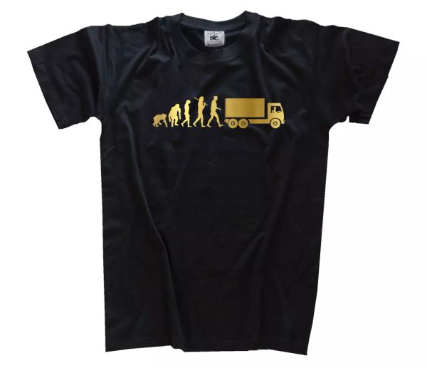 

gold edition trucker truck truck driver truck driver evolution t-shirt s-xxxl, White;black