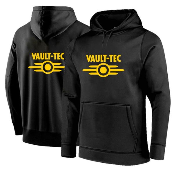 

men's hoodies & sweatshirts 2021 vault tec logo gaming video game fallout pullover fleece cotton casual fashion hip hop hooded coats to, Black