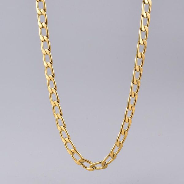 

chains 18kgp stainless steel guba chain necklace for men women gold rough clavicle choker punk jewelry gift, Silver
