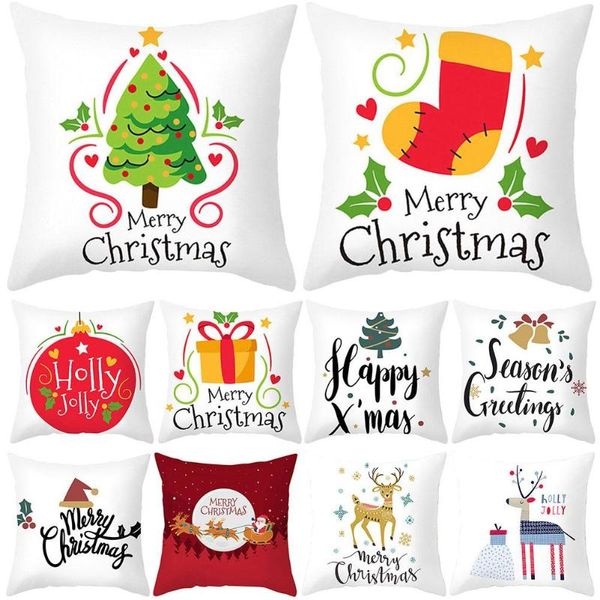

pillow case christmas polyester cushion cover sofa cushions plant throw decorations for home xmas decoration natale 2021