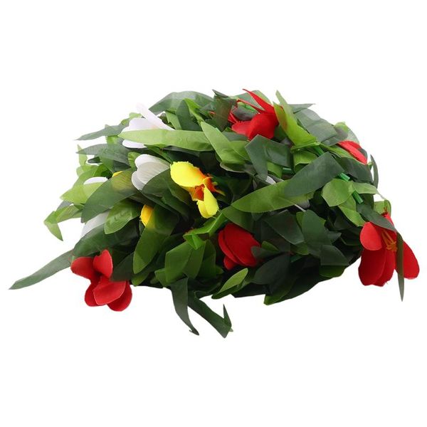 

decorative flowers & wreaths luau leis 3 pcs artificial tropical hawaiian lei leaf necklaces for hula costume and beach party