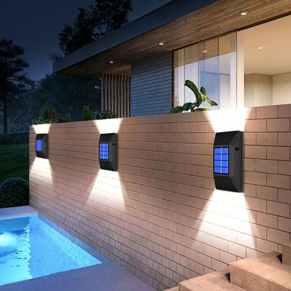 

downlights led solar light outdoor lighting wall lamp lights up automatically at night wireless waterproof installation for courtyard