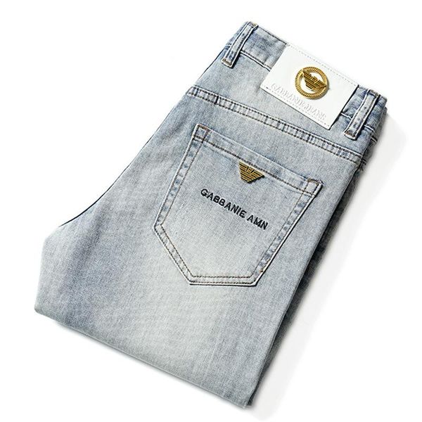 

luren 2021 cross-border men's jeans slim-fitting ankle-tied cotton thin blue gray european quality fashion brand trousers