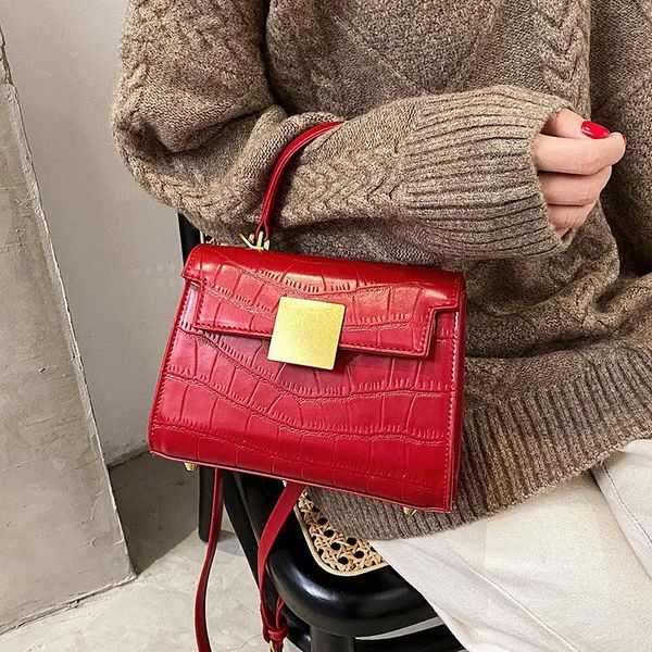 

shoulder bags for crossbody stone leather pattern small pu women red tote lady handbags and purses travel cross body bag